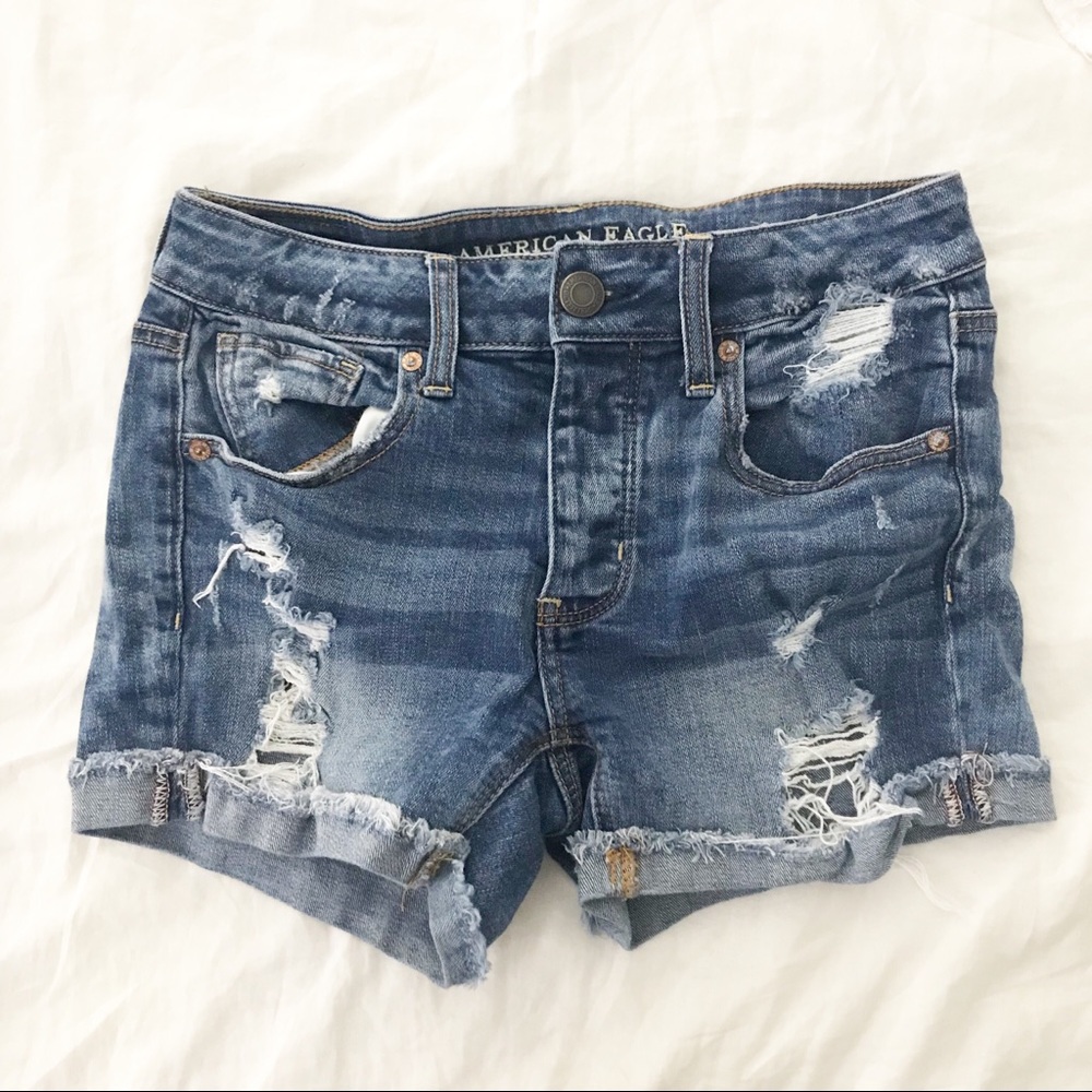American Eagle distressed denim shorts